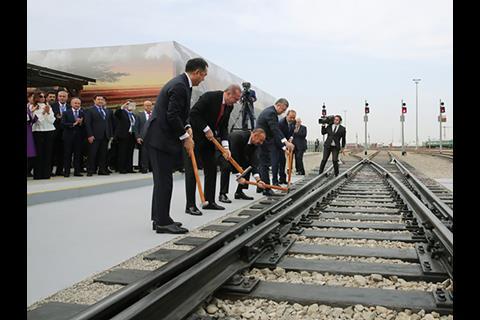 Ceremony in Baku to inaugurate the Baku – Tbilisi – Kars railway.
